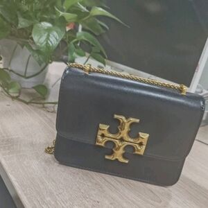 Tory Burch Black Crossbody with Gold Accent. New In Box